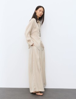 Lyocell Rich Pleated Palazzo Trousers