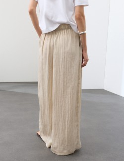 Lyocell Rich Pleated Palazzo Trousers