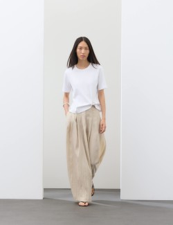Lyocell Rich Pleated Palazzo Trousers