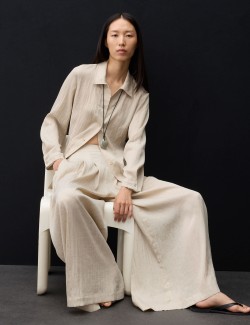Lyocell Rich Pleated Palazzo Trousers