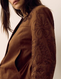 Cornelli Embroidered Suedette Jacket