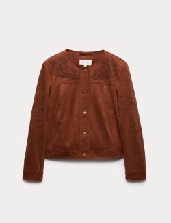 Cornelli Embroidered Suedette Jacket