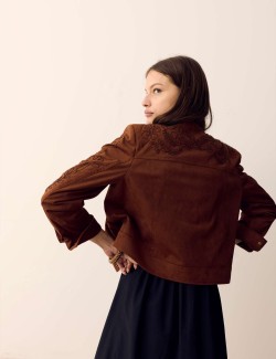 Cornelli Embroidered Suedette Jacket