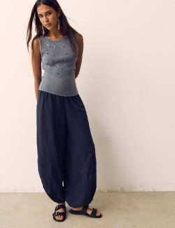 Lace Parachute Relaxed Trousers