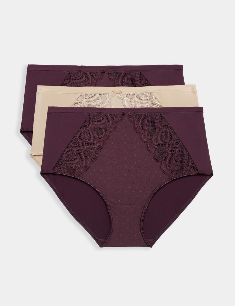 3pk Amelia Lace Full Briefs