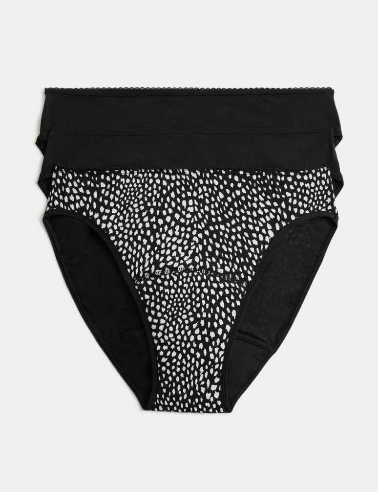 3 Pack Cotton Rich Period High Leg Knickers