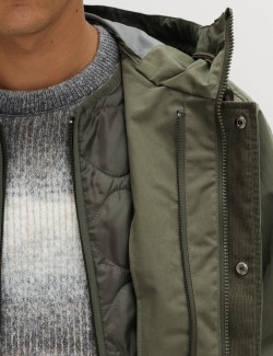2 in 1 Cotton Rich Washed Hooded Parka Jacket