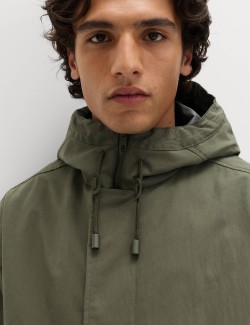 2 in 1 Cotton Rich Washed Hooded Parka Jacket