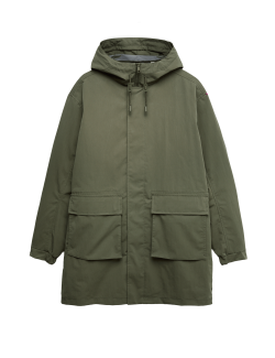 2 in 1 Cotton Rich Washed Hooded Parka Jacket