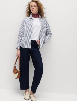 Pure Cotton Striped Collared Shirt