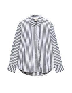 Pure Cotton Striped Collared Shirt