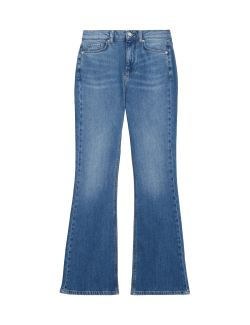 Cotton Rich High Waisted Flared Jeans