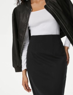 Jersey Knee Length Pencil Skirt