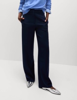 Twill Tailored Wide Leg Trousers