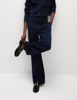 Twill Tailored Wide Leg Trousers