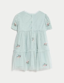 Floral Embroidered Tulle Dress (0-36 Mths)