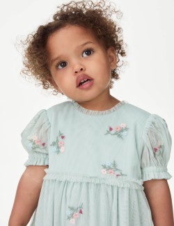 Floral Embroidered Tulle Dress (0-36 Mths)