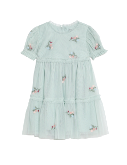 Floral Embroidered Tulle Dress (0-36 Mths)