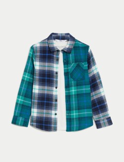 2pc Pure Cotton Checked Shirt & T-Shirt Set (2-8 Yrs)