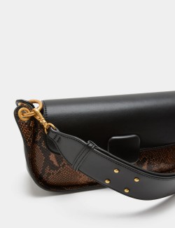 Snake Print Colour Block Shoulder Bag