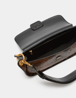 Snake Print Colour Block Shoulder Bag