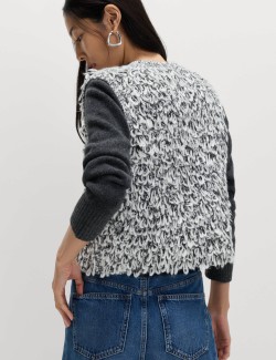 Textured Slub Slim Fit Waistcoat with Wool