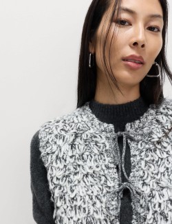 Textured Slub Slim Fit Waistcoat with Wool