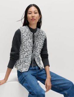 Textured Slub Slim Fit Waistcoat with Wool