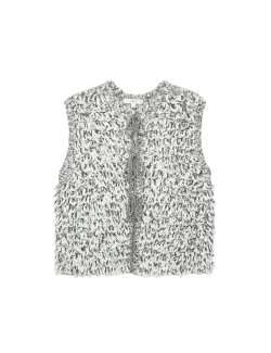 Textured Slub Slim Fit Waistcoat with Wool