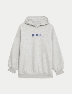 Cotton Rich Nope Slogan Hoodie (6-16 Yrs)