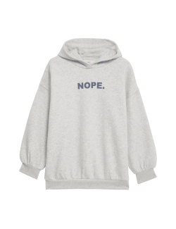 Cotton Rich Nope Slogan Hoodie (6-16 Yrs)