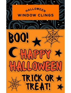 10 halloweenských gelových samolepek na okno