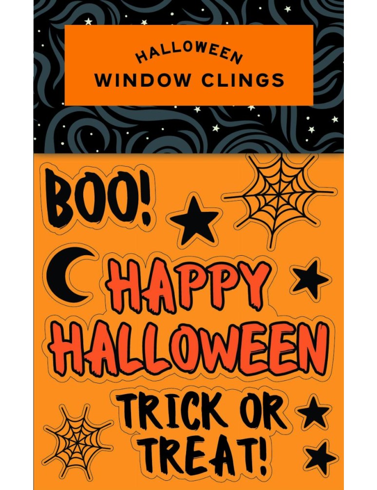 10 halloweenských gelových samolepek na okno