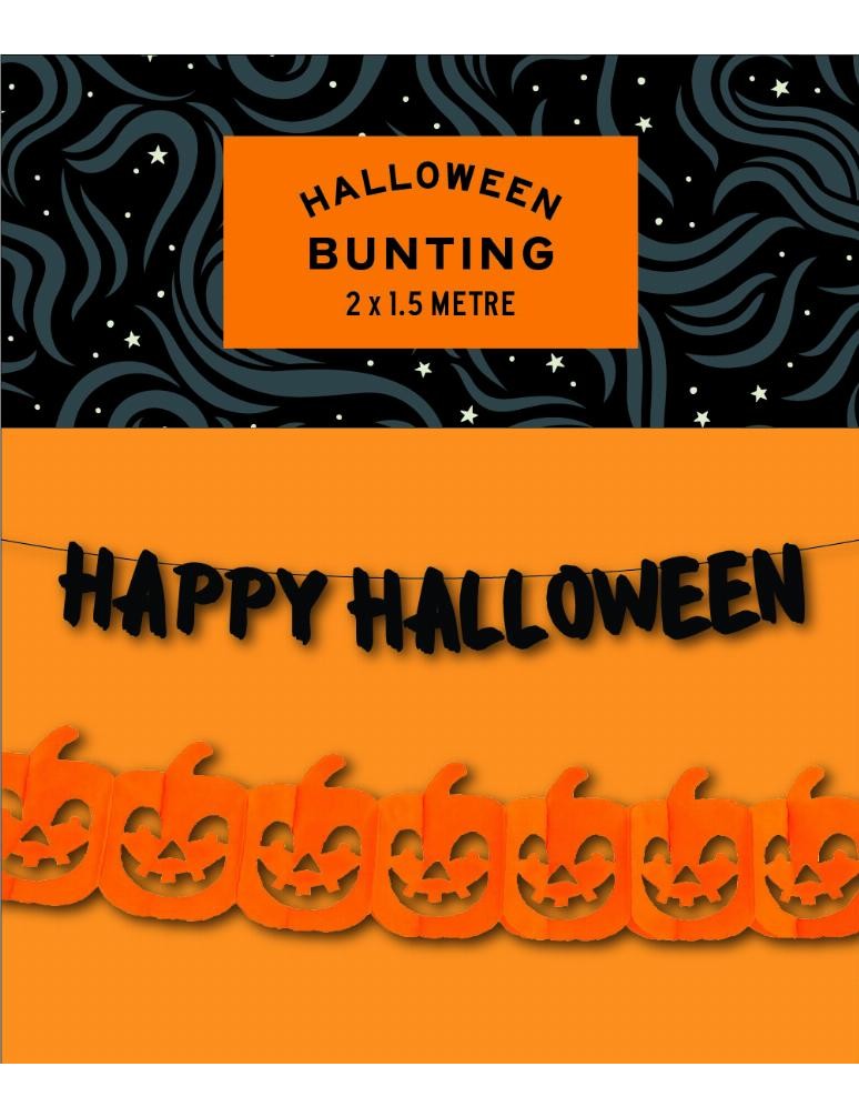 Halloweenská papírová girlanda, 2 x 1,5 m