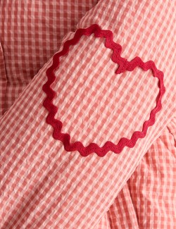 Prošívný kabát z materiálu gingham s kapucí (2–8 let)
