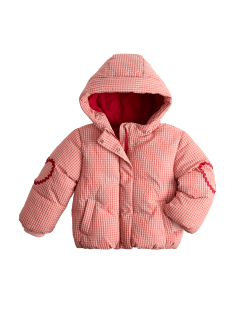 Prošívný kabát z materiálu gingham s kapucí (2–8 let)