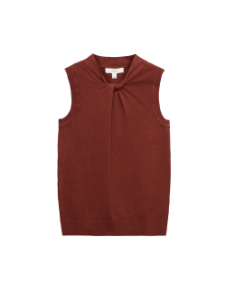 Twist Front Slim Knitted Vest