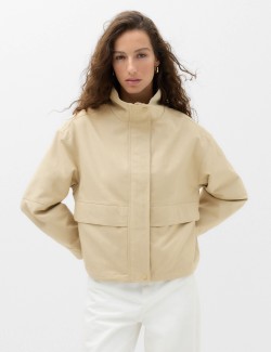 Cotton Rich Funnel Neck Parka Coat