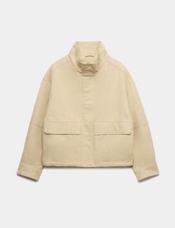 Cotton Rich Funnel Neck Parka Coat