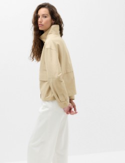 Cotton Rich Funnel Neck Parka Coat