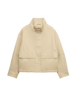 Cotton Rich Funnel Neck Parka Coat