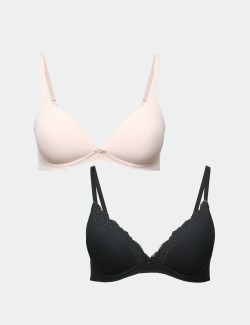 2 Pack Non Wired Plunge Bras (A-E)