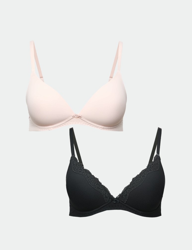 2 Pack Non Wired Plunge Bras (A-E)