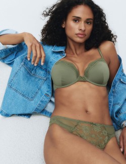 Jasmine Lace Wired Demi Cup Bra (A-E)