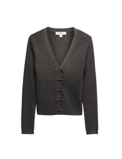 Sparkly V-Neck Bow Detail Cardigan