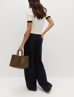 Lyocell Rich Drawstring Wide Leg Trousers