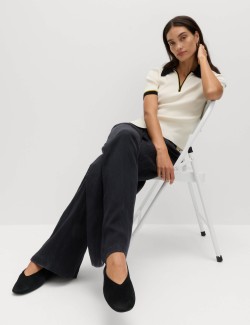 Lyocell Rich Drawstring Wide Leg Trousers