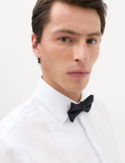 Slim Fit Cotton Dress Shirt with Bow Tie