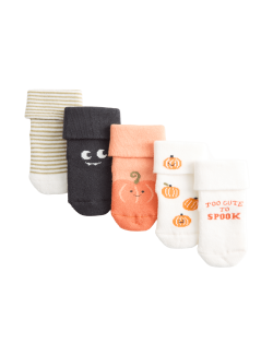 5 Pack Cotton Rich Halloween Ankle Socks