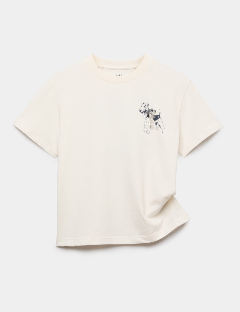 Pure Cotton Dog Show Embellished T-Shirt (6-16 Yrs)
